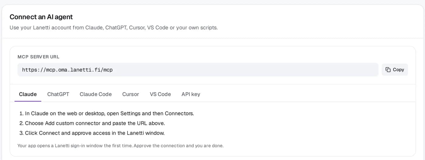 Connect an AI agent